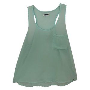 Garage Mint / Seafoam Green Chiffon Racerback Tank Top